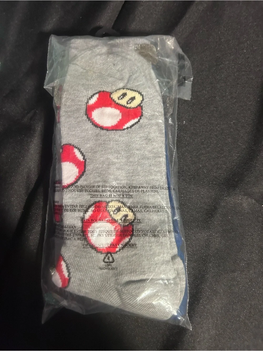 Nintendo Blue Crew Socks with Super Mario Graphic